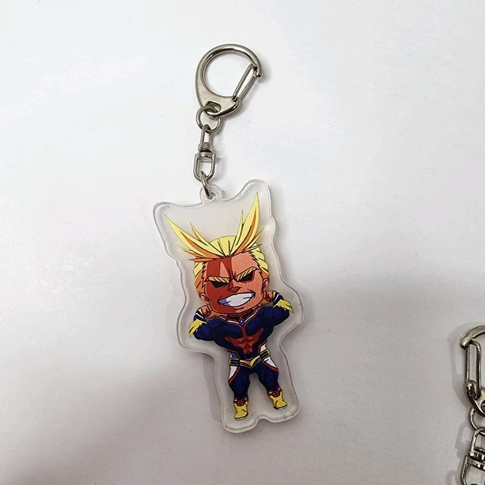 Set of 7 My Hero Academia Anime Acrylic Keychain Keyring Clips Clear Backs